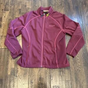 Klim Women’s Sundance Zip‑Up Jacket – Size L – Maroon – Fleece – Pockets – EUC